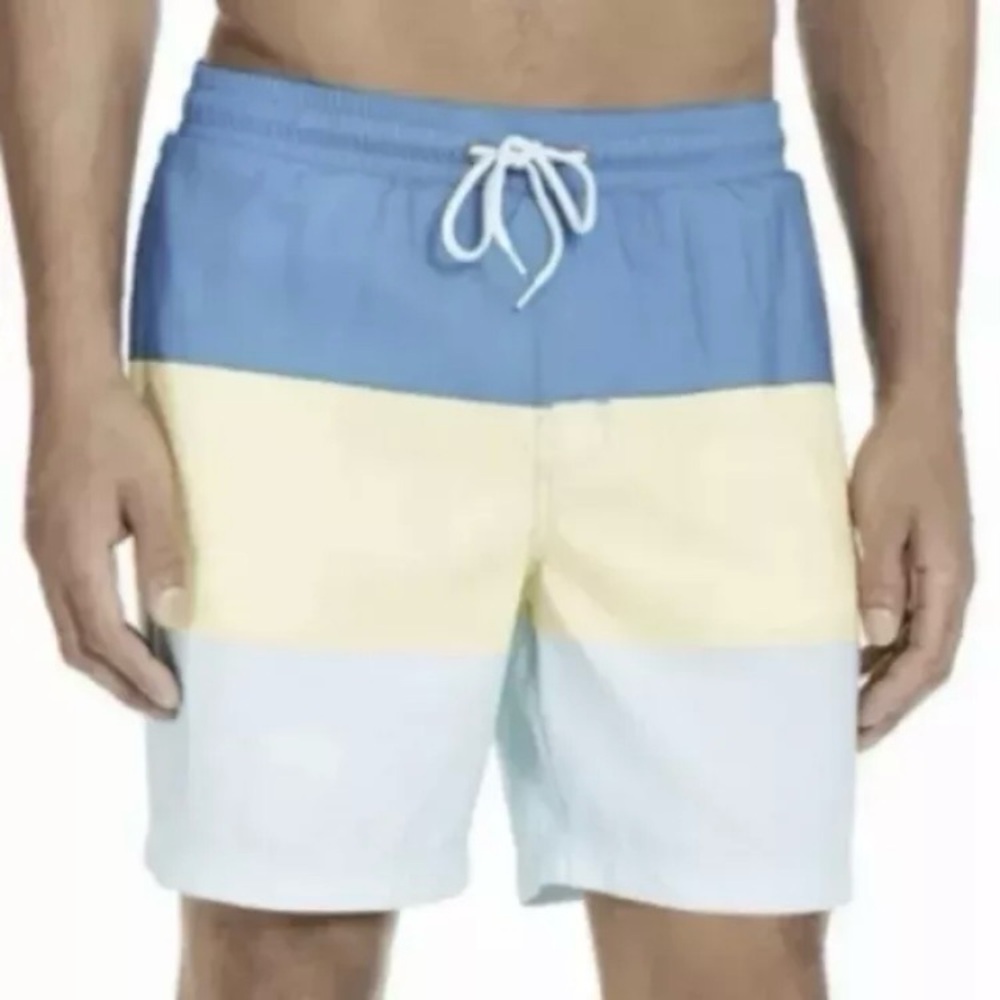 Club Room Men’s Turquoise Colorblock Swim Trunks Size XXL